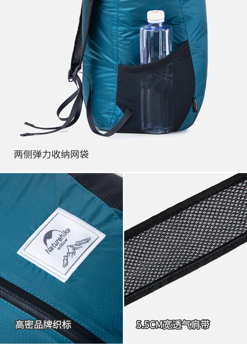 Naturehike ao ar Leve à Prova Bolsa de Armazenamento Viagem à Prova Livre Ombro Dobrável Mochila Ultra Dwaterproof Água Luz Pele Ykk Zíper 10 Cheap Mochilas escal.