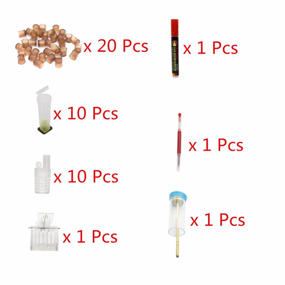 1 комплект Инструменты для пчеловодства клетка для пчелиной матки пчелиный маркер ручка коричнево-король пчелиная матка маркировочный держатель, фляга пчелиная личинка насекомые палочки