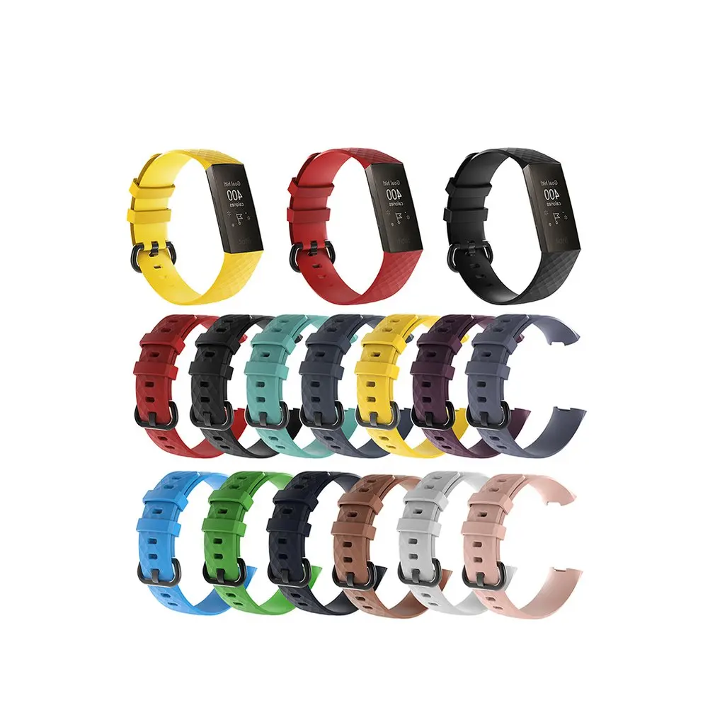 

Soft Silicone Sports Replacement Watch Bands Wrist Strap For Fitbit Charge 3 Smart Bracelet Wrist Band S