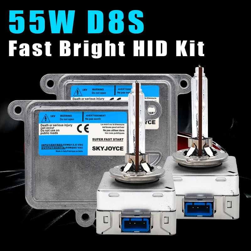 SKYJOYCE 12V 55W D8S HID Kit 5500K Super Bright D8S HID Bulb Original