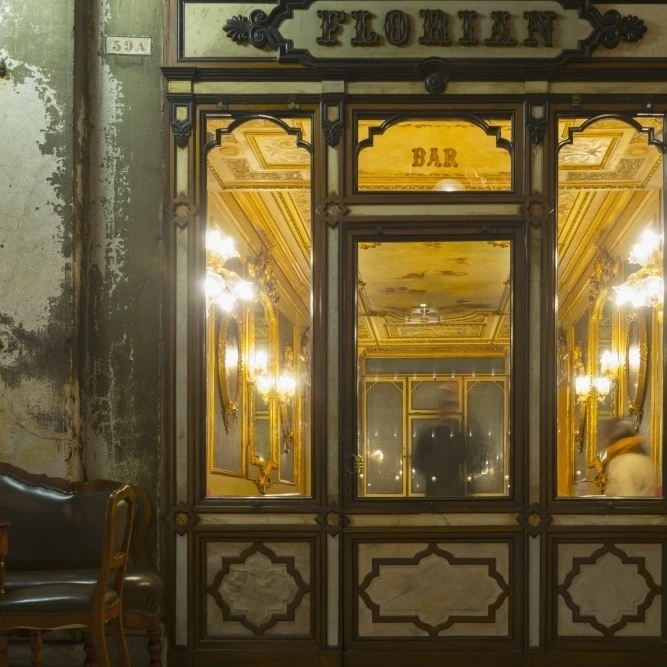 The oldest Italian cafe in Piazza San Marco; Venice  Veneto  Italy Poster Print (38 x 24)