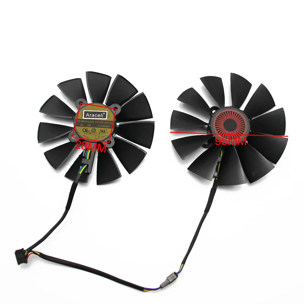 Ceny 95MM FD10015H12S 0.55A 5Pin chłodnicy wiatrak do asusa STRIX GTX 970 980 780 TI R9 380 karta wideo wentylator chłodzący