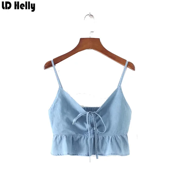 womens denim shirt with bow tie