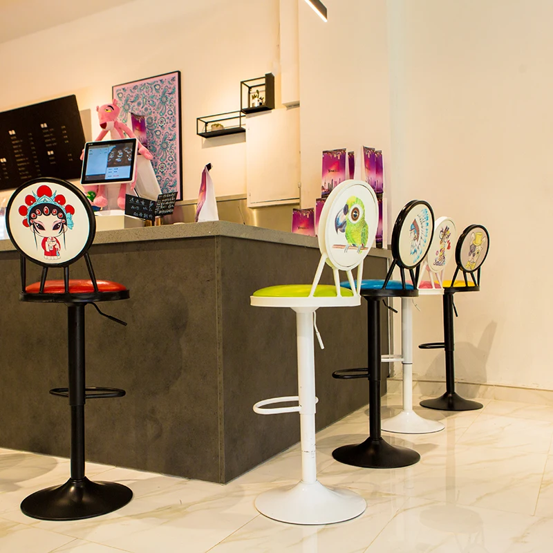 10%Lift bar chair wrought iron bar stool European style chair high stools home bar stool retro coffee front desk chair