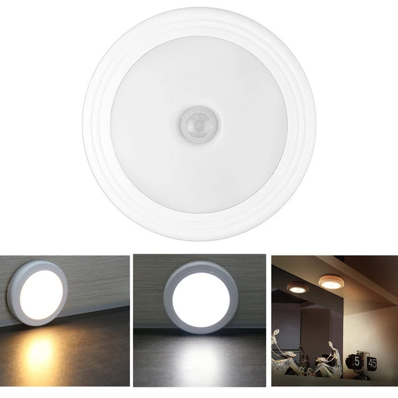 Mayitr Magnetic Infrared Motion Sensor Activated LED Wall Lights Night Light Auto On/Off Battery Operated for Hallway Pathway