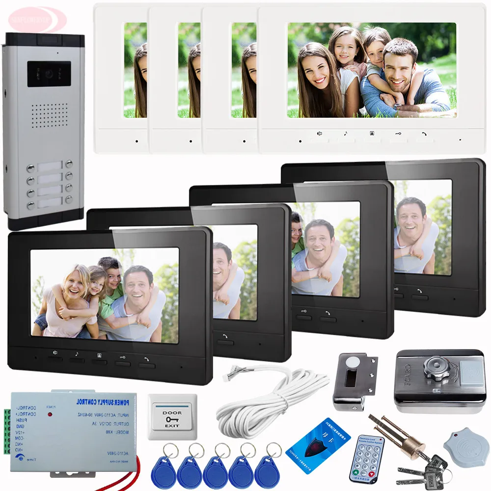 SUNFLOWERVDP 7\ Color Screen Video Door Intercome Phone Call For Home Doorbell+Rfid Unlock Electronic Lock Intercom system 8 key SUNFLOWERVDP 7\ Color Screen Video Door Intercome Phone Call For Home Doorbell+Rfid Unlock Electronic Lock Intercom system 8 key