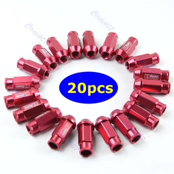 

Free delivery 20pcs D1 Spec M12 x 1.5 Racing Lug Wheel Nuts Screw Red