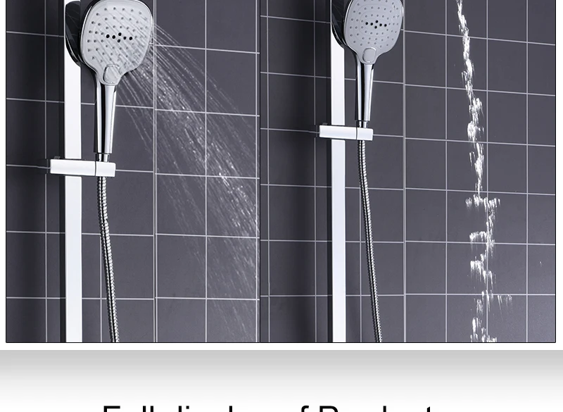 In Wall Exposed Touch Digital Shower Bath 3 Function Bathroom Shower Set Smart Intelligent Thermostat Waterfall Rain Shower (4)