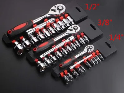 

12Pcs Kit wrench tool 1/4" 3/8'' 1/2'' Mini Wrench Socket Set CR-V Drive Ratchet Wrench Spanner for Bicycle Motorcycle Car