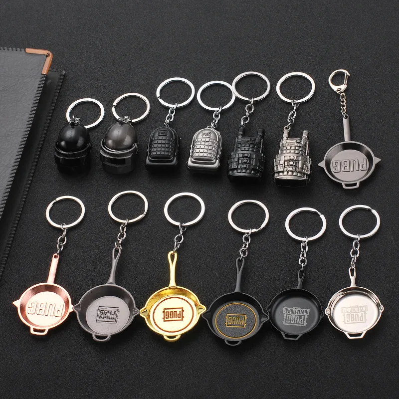 

PUBG Keychain Battle Grounds Keychain Helmet Pan 98K Gun Alloy Keyring Jewelry FPS Game Fans Gift llaveros mujer brelok