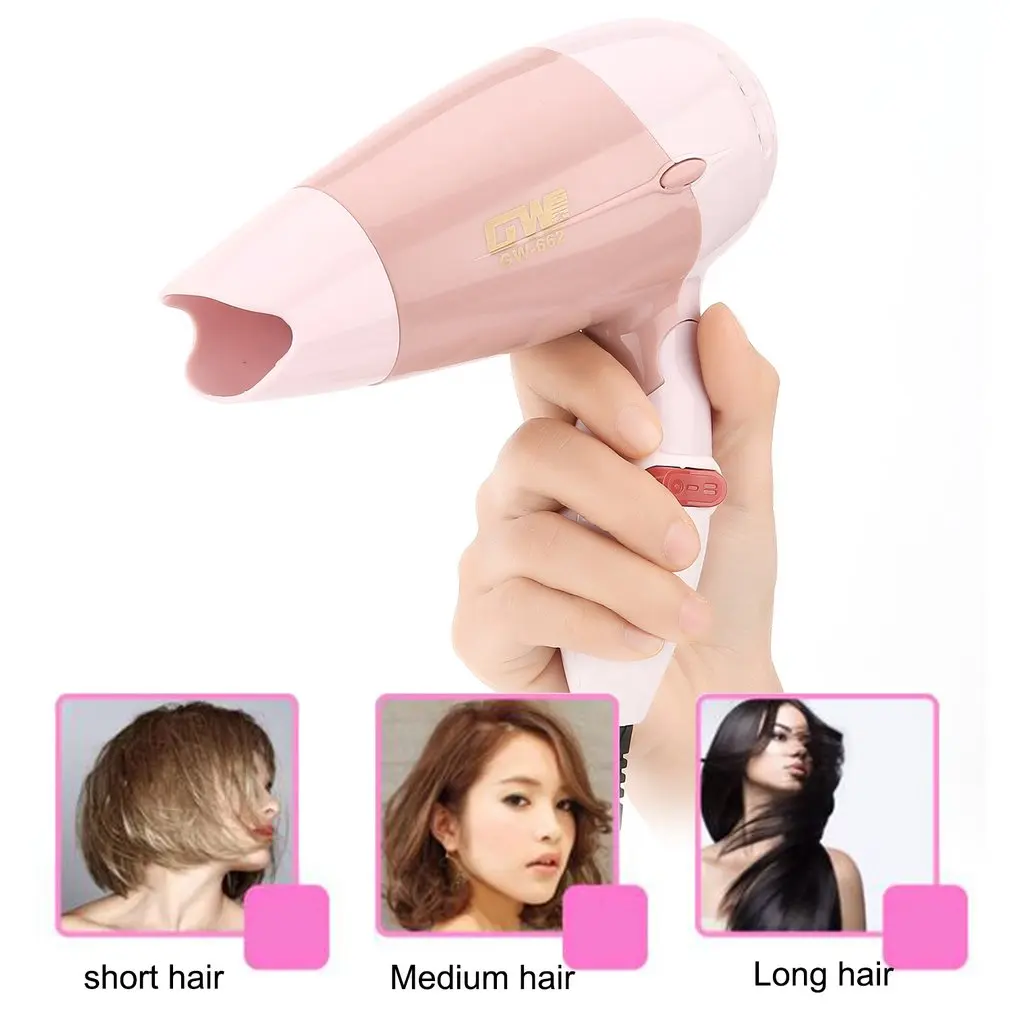 

Mini Hair Dryer 1000W Hot Wind Low Noise Foldable Electric Hair Blower Hair Salon Styling Tools for Travel Home Use GW-662