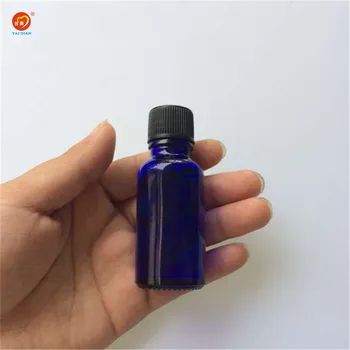

Wholesale 15ml Small Blue Glass Bottles with Sealing up Stopper+Screw Cap Nail Polish Oil Bottles Glass Jars 24pcs/lot