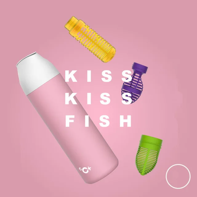 Xiaomi Mijia Kiss Fish умная вакуумная изоляционная бутылка с 3 фильтром OLED температурный экран умный датчик CC+ чашка - Цвет: Pink