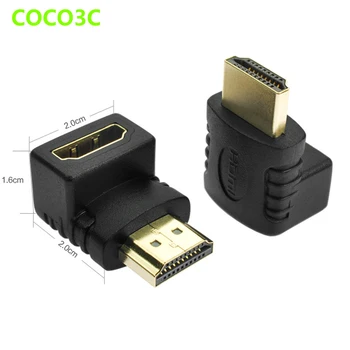 

Free Shipping Right Angle HDMI Male to Female port Adapter for HDTV 1080P 90 degree L shape HDMI converter