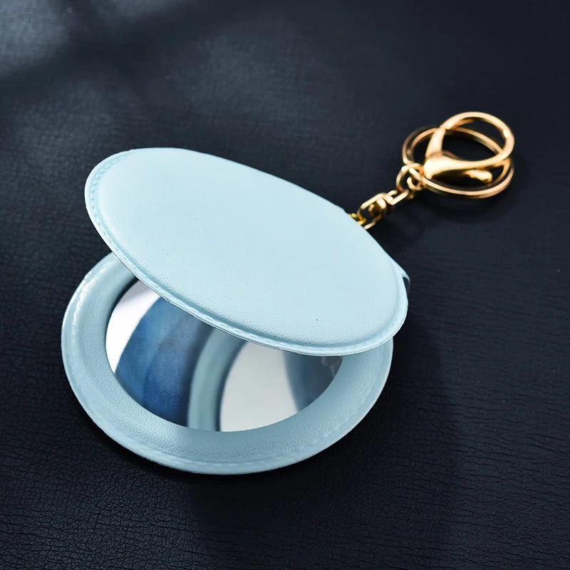 Двухсторонний складной зеркальный брелок портативный маленький круглое зеркало для макияжа Подвески модные женские разноцветные Подарочный Брелок для ключей ювелирные изделия