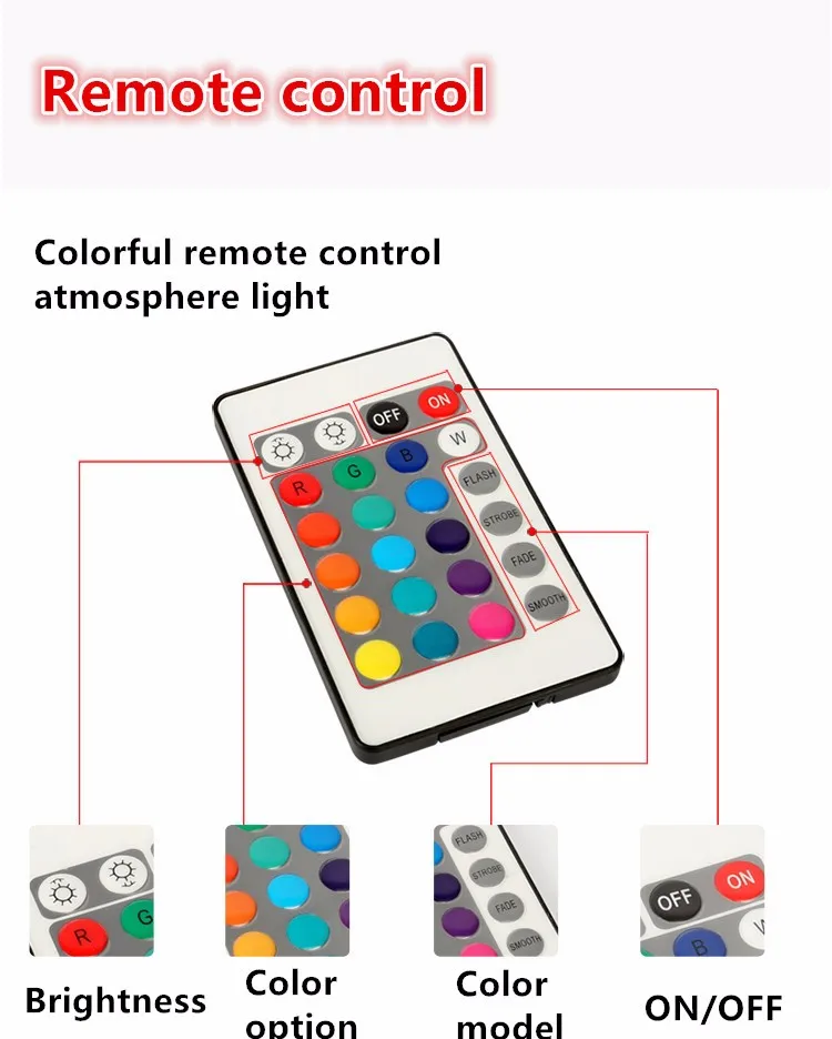 Новый автомобиль RGB Светодиодные полосы света светодиодные 7 видов цветов