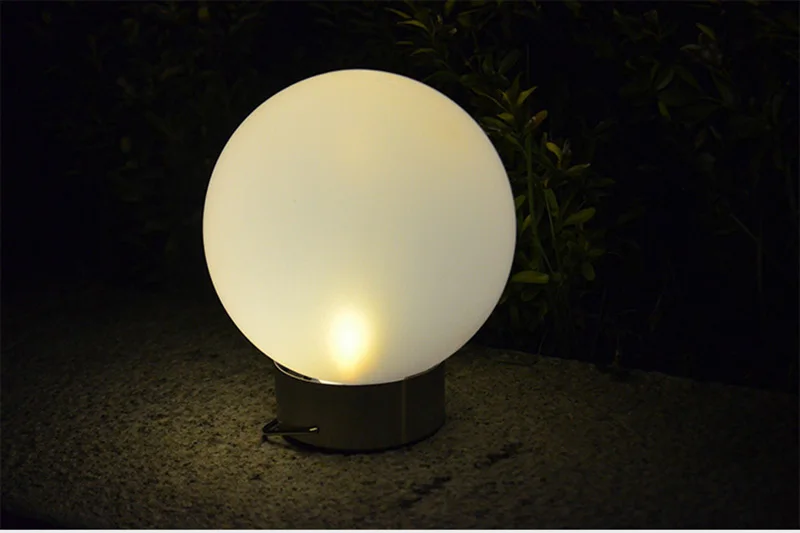 Esférica de Aço Inoxidável ao ar Solar à Prova Luz da Rua para Jardim do Pátio Adaina Livre Água Pendurado Abs Fosco Sombra Levou Auto on - Off d' 7 light for garden