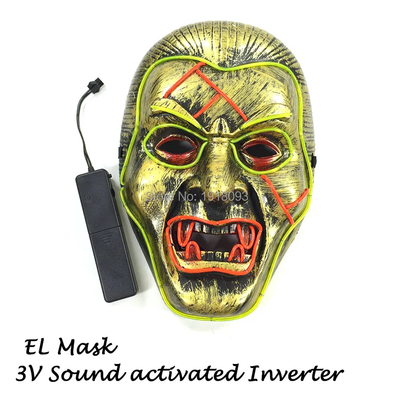 Хэллоуин Череп Маска Новинка освещение вечерние маска EL Wire Световой Маска Для светящиеся вечерние украшения