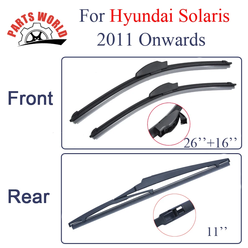 Стеклоочистители для Hyundai Solaris 2011 2012 2013 2014 2015 2016 резиновые дворники автомобильные
