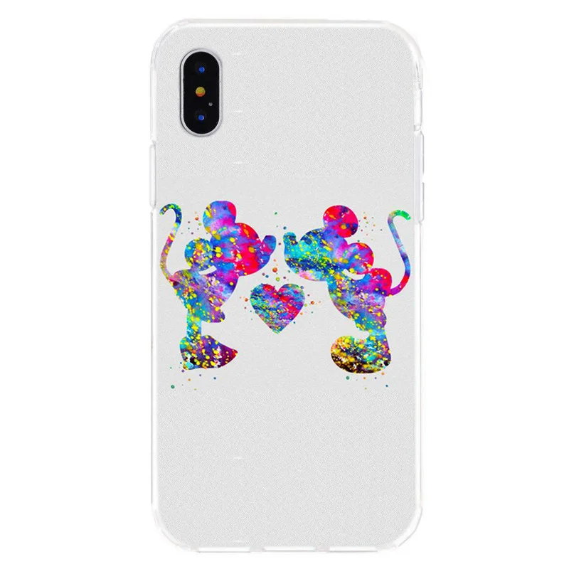 Чехол для Телефона iPhone X XS XR из мягкого силикона ТПУ с рисунком Микки и Минни iphone 6 S