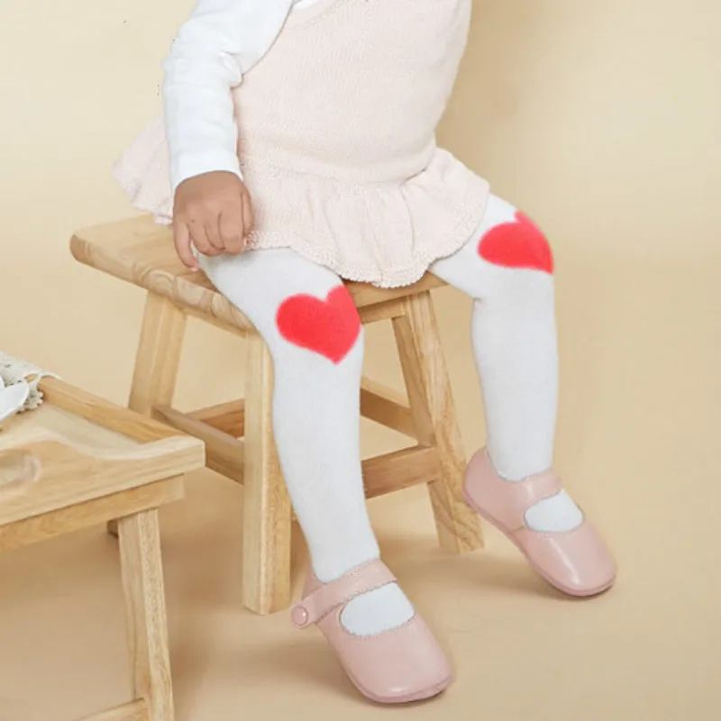 2017 Spring1 3 years old Baby girls Cotton tights Love print pantyhose
