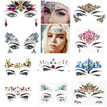 Temporária strass glitter tatuagem adesivos rosto jóias gemas festival de música festa maquiagem jóias corpo flash rosto cristal adesivo