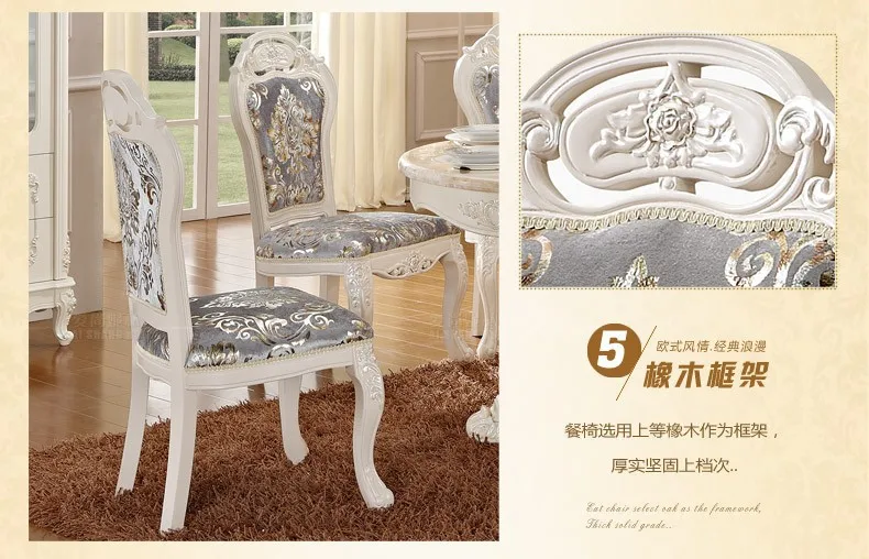 Роскошный деревянный стол и стул, белые столовые наборы, классический обеденный стол, мебель для столовой