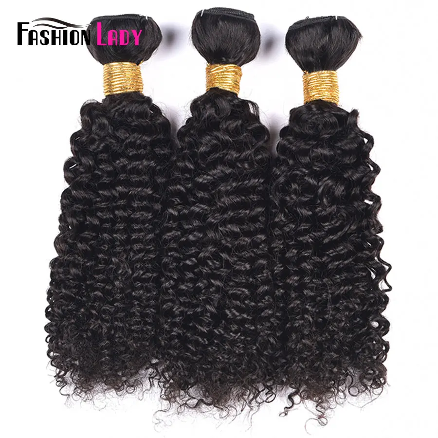 Модные женские Pre-крашеные волосы из Бразилии Weave Связки Kinky Curl Связки 3 шт. натуральные волосы Weave натуральный цвет не Реми - Цвет волос: # 1B