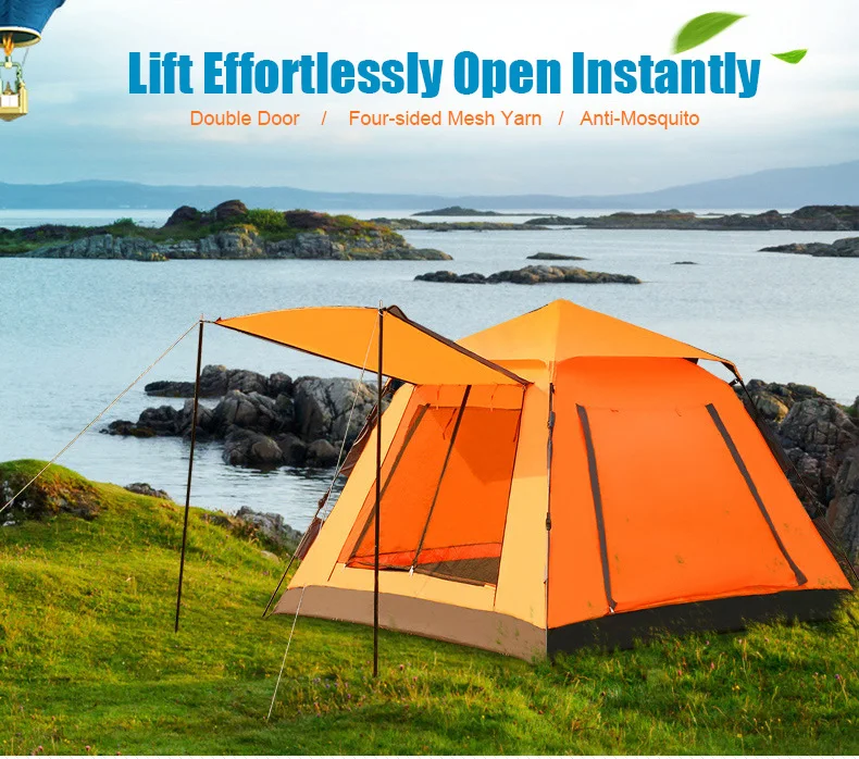

Tri-polar Full-automatic Outdoor Camping Tent 3-4 Person Cabin Tent Camping for Traveling Hiking Backpacking TP2328