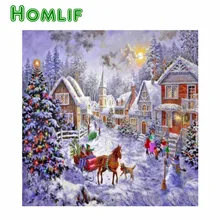 5d diy заказной набор для картин из алмазов eigen foto Рождественская улица полный квадратный стежок Алмазная вышивка мозаика
