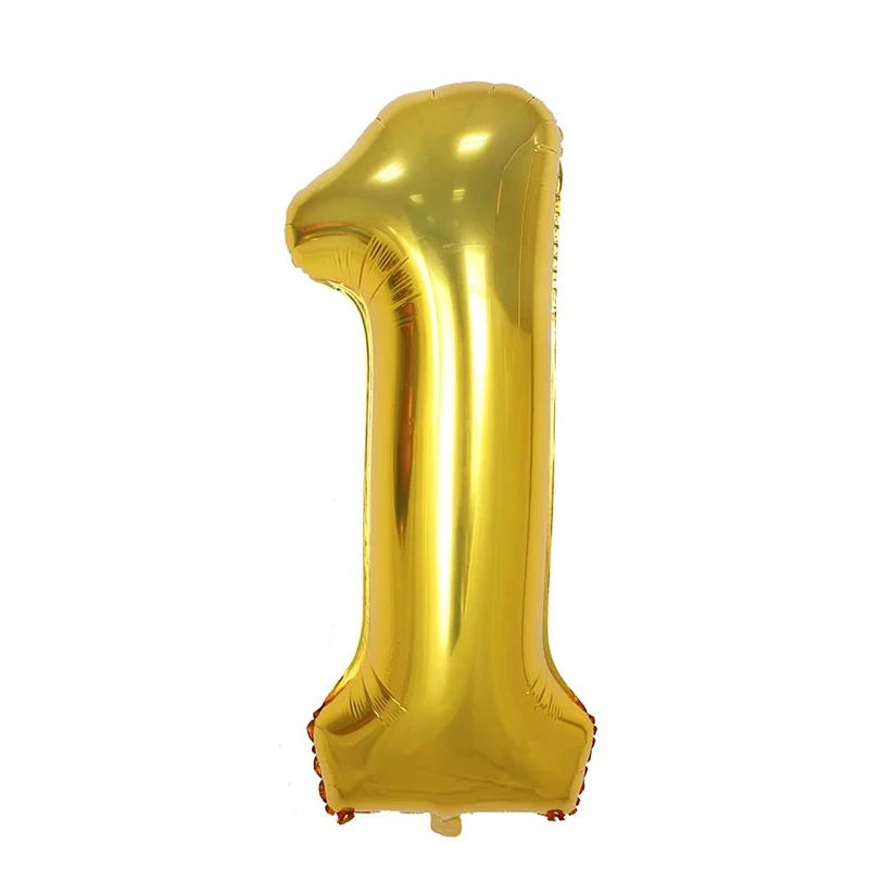 1st gold number balloon