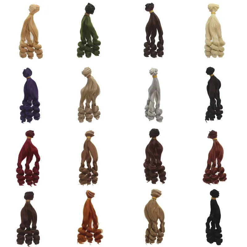 15cm Doll Accessories Dolls for Hair DIY Wig High-Temperature Bjd SD 1/4 Accessories Hairs Curls Synthetic Hairs Wigs Kids Toys