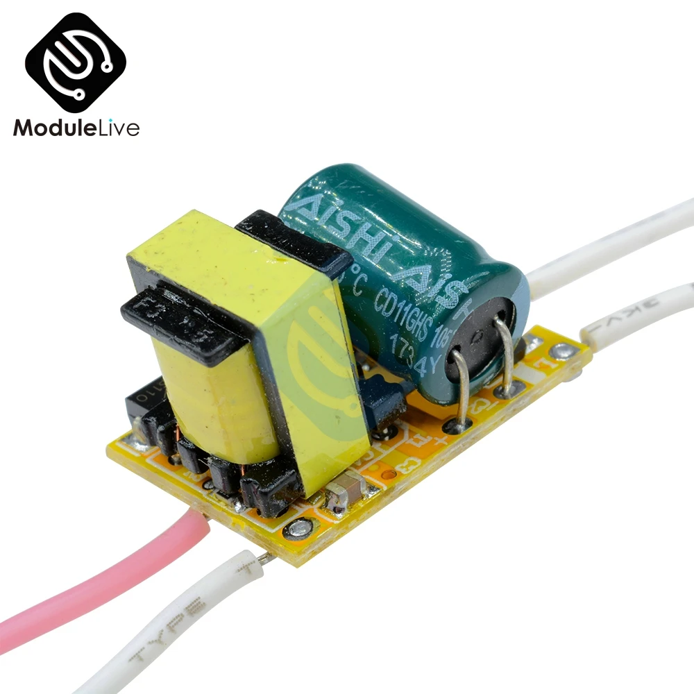 

3W 100mA DC 9V-12V LED Light Driver Drive Transfomer Chip Power Supply Transformer AC 85-265V 3W Good Radiating Module Board