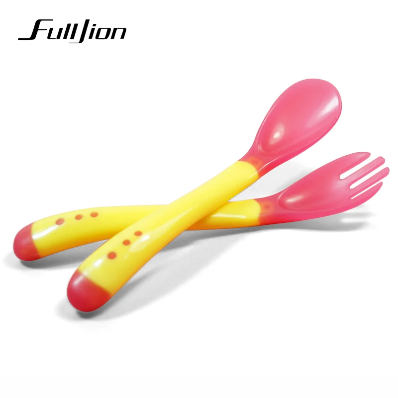 

Baby Feeding Spoon Safety soft Spoon Flatware Feeding Tableware Learning Dishes Temperature Sensing Spoon Baby Flatware