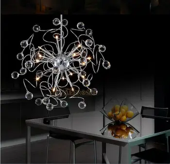 

Modern Creative Pendant Light Fixture Floral G4 Bulbs Crystal Hanging Suspending Lamp for Dining Room Bedroom Cristal Lustres
