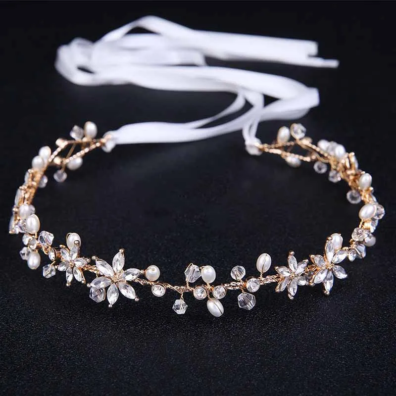 

Baroque Metal Headband Crystal Bridal Hair Comb Accessories Wedding Hair Pins Princess Tiara Crown Pearl Hair Chain Ornaments