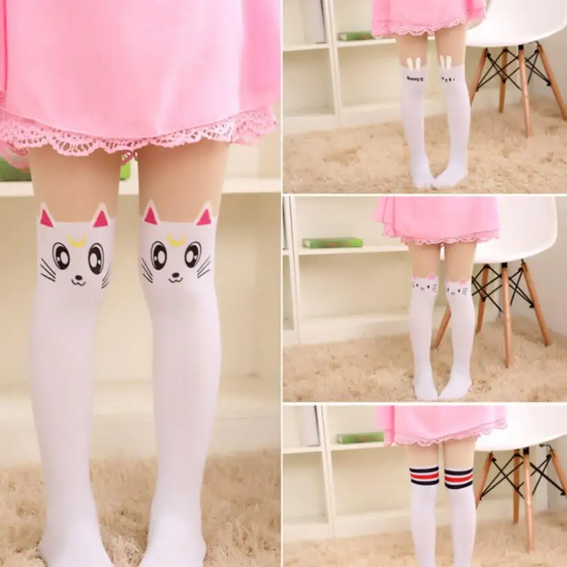 

2-12Y Korean Style Kids Pantyhose Children Knee Stocking Tights For Girls Baby Kids Girls tights cute pantyhose Girl Cat Tights