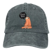 Унисекс Chill Bro Ленивец оснастки Графическая печатная шляпа холст спортивные шапки регулируемые шапки