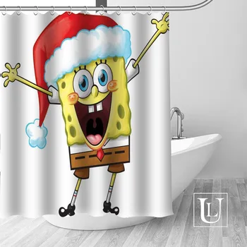 

Custom SpongeBob Curtain Fabric Modern Shower Curtain bathroom beautiful Curtains Bath decor Polyester Cloth Waterproof
