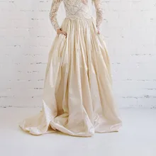 Женские юбки трапециевидной формы цвета слоновой кости с оборками из тафты, изготовленные на заказ выпускные юбки на молнии с высокой талией