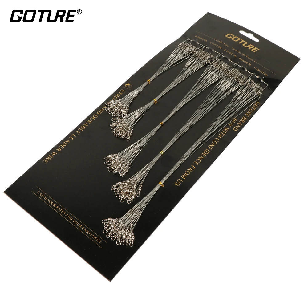Goture 60/100 قطعة خيط صنارة الصيد مع شص قطب المفاجئة أسلاك الفولاذ زعيم أثر السحر المقود الغزل الخبراء