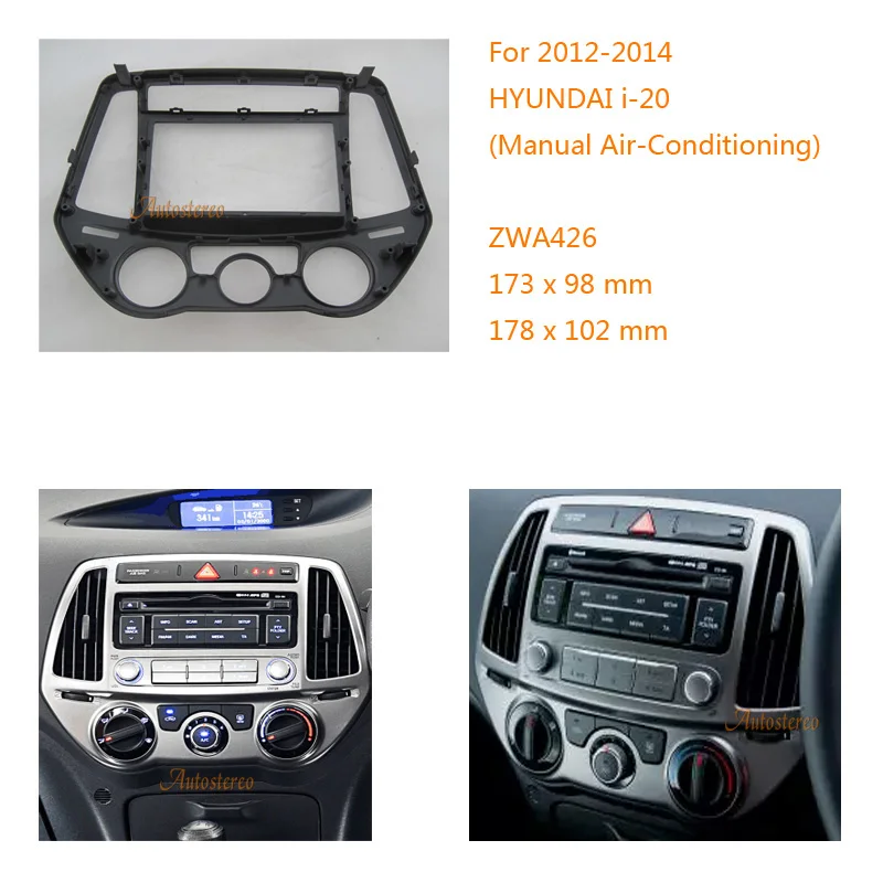 dash kit face plate radio mount install facia Fascia for Hyundai i-20 i20 2014