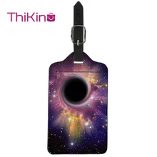 Thikin Galaxy Pattern Luggage Tag Women Travel Accessories PU Suitcase ID Address Holder Baggage Boarding Tag Portable Label skull pattern luggage bag tag fluorescence green