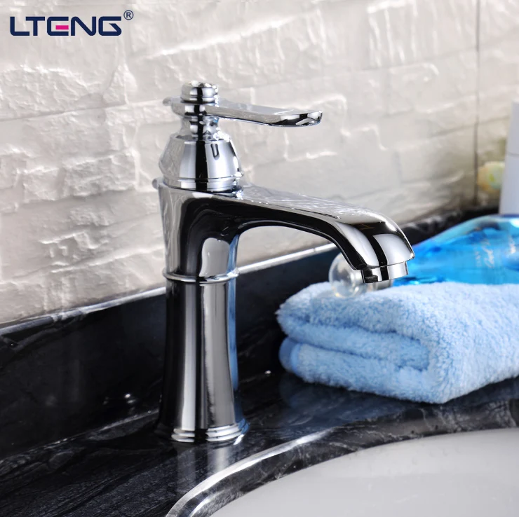 

LTENG bathroom basin faucetSingle handle Copper faucet Chrome bathroom tap Under counter Mixed faucet Free shipping