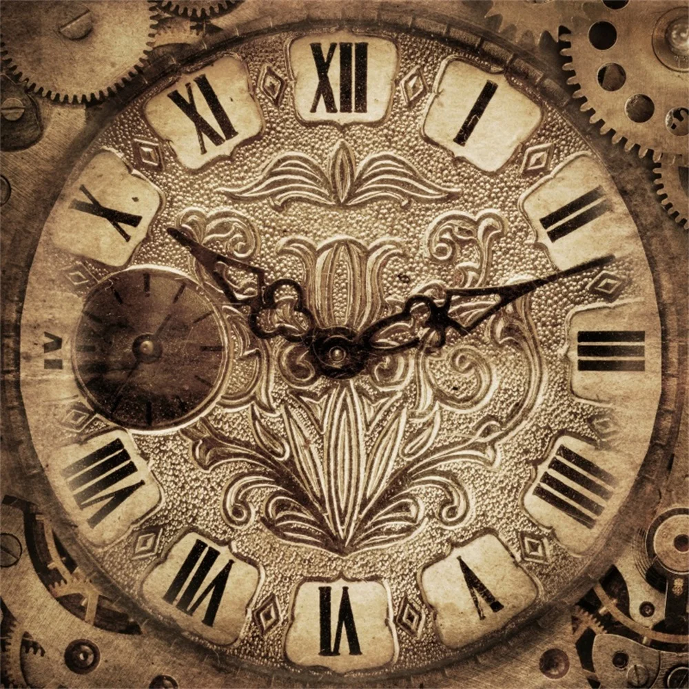 

Laeacco Old Clock Structure Pattern Portrait Wall Photography Background Customized Photographic Backdrops For Photo Studio
