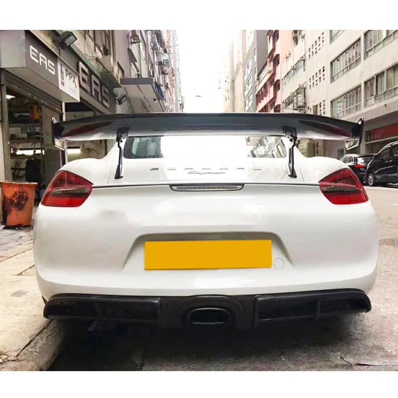 Задний спойлер GT4 из углеродного волокна для Porsche Boxster Cayman 981 718|Спойлеры и крылья| |