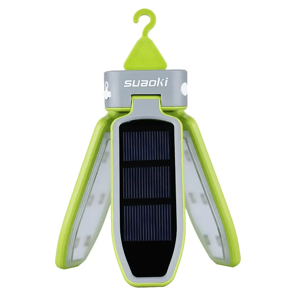 Suaoki портативный складной светодиодный светильник USB& Солнечный перезаряжаемый фонарь Водонепроницаемый светодиодный светильник фонарь для путешествий/кемпинга/пеших прогулок - Испускаемый цвет: Green