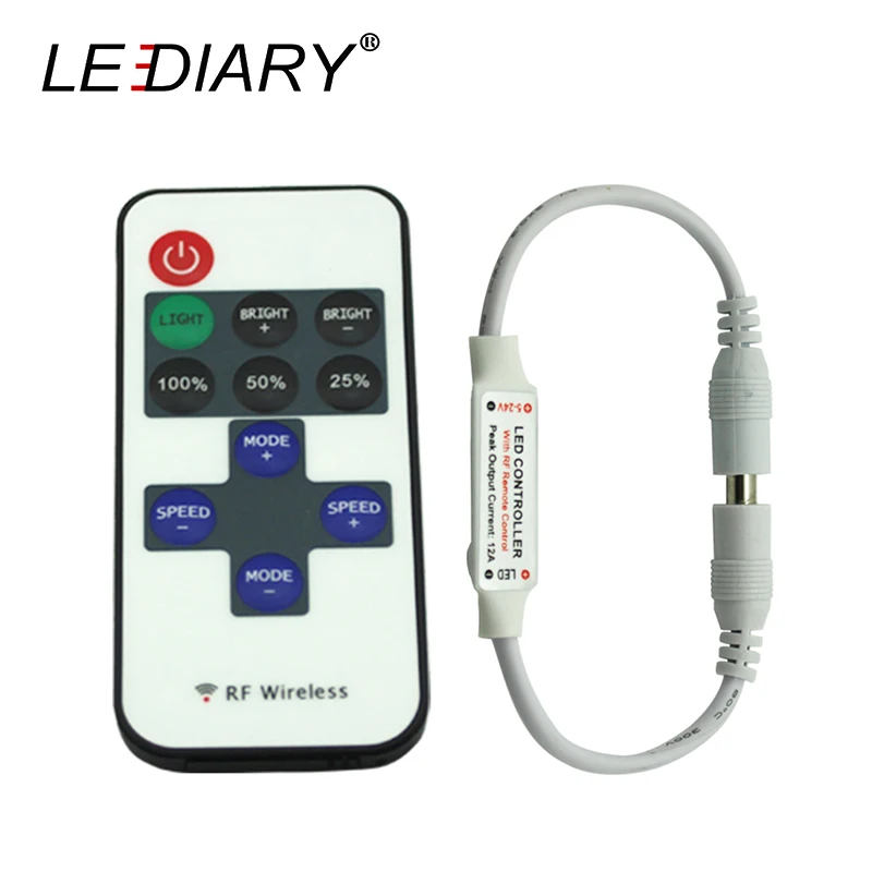 LEDIARY RF Wireless Remote LED Controller DC5 24V 12A DC Connector 5.5 ...
