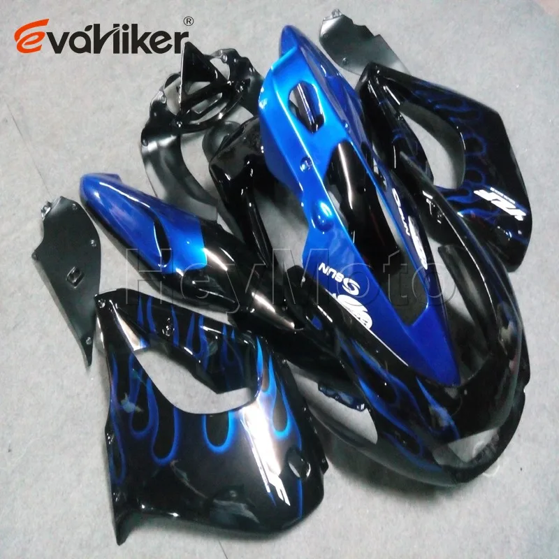 ABS Пластик обтекатель для YZF1000R 1997 1998 1999 2000 2001 2002 2003 2004 2005 2006 2007 Синий Пламя мотоцикл