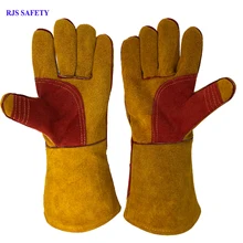 Рабочие перчатки длинные сварочные защитные перчатки сварщик воловьей кожи Glover защитные спортивные мото износостойкие перчатки 8031